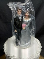 Vintage Wedding / Anniversary Couple Cake Topper.