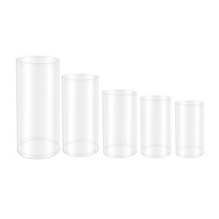 Wedding Table Flower Stand Clear Cylinder Pedestal Set 5 Pcs 77 Lbs Capacity