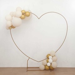 7 ft GOLD Metal Heart Shape Wedding Arch Photo BACKDROP STAND Party Decorations