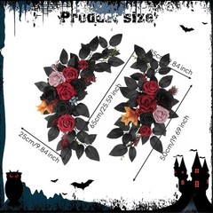 2 Pieces Halloween Wedding Arch Flowers Gothic Artificial Flower Swag Decorative