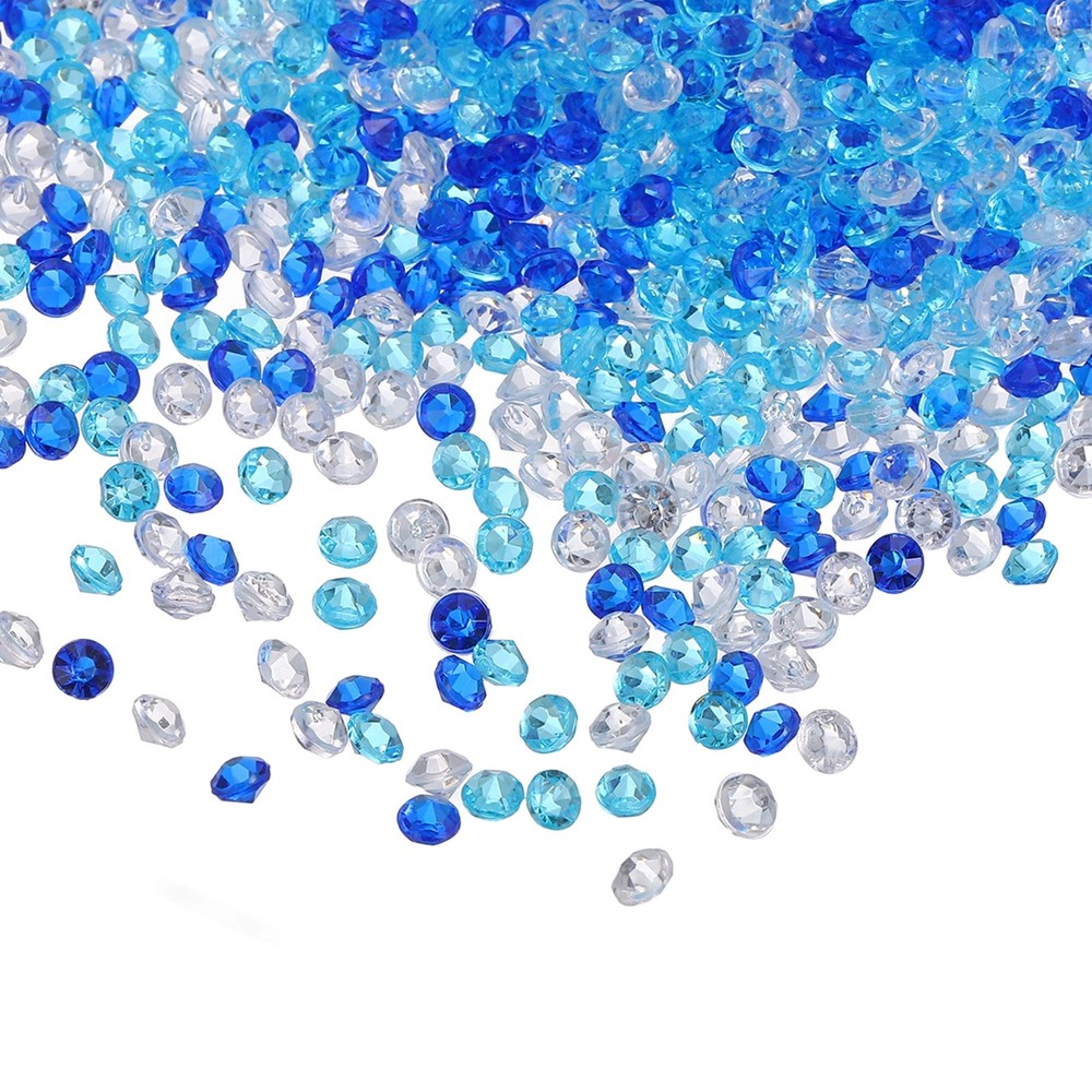 2000Pcs 4mm Wedding Table Scatter Confetti Diamond for Party, Blue Tones