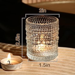 12-Pack Clear Glass Votive Candle Holders for Weddings & Parties