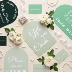 4 Pcs Acrylic Wedding Signs for Reception and Ceremony, Wedding Signage Decor