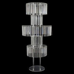 5-Tier Acrylic Flower Stand With Crystal Pendants 43.3 In Clear Wedding