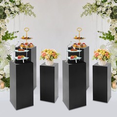 6pcs Metal Cuboid Stands DISPLAY BOXES Pedestal Modern Columns Party Event