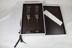 Vera Wang Love Knots Fine .999 Pure Silverplated Holloware Toasting Flutes
