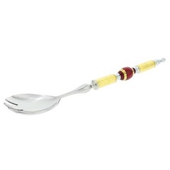 GlassOfVenice Italian Murano Glass Salad Fork – Gold Red Stripes