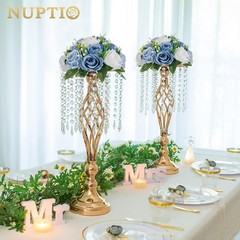 Dusty Blue & White Floral Centerpieces for Weddings and Party Table Decor
