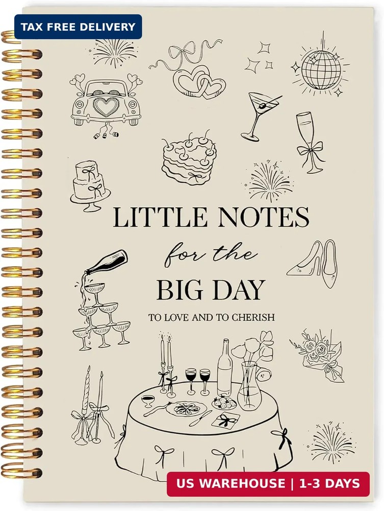 Wedding Notebook Journal 5.5×8.3, Wedding Engagement Gifts for Couples, Bridal G