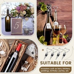 100 Set Heart Shape Wine Stopper Wedding Favor for Guests Love Wine Bottle