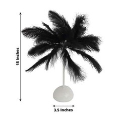 15″ Ostrich Feather LED TABLE LAMP Centerpiece Battery Operated Desk Light Party