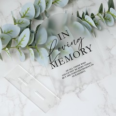 Acrylic Wedding Sign 5×7 Frosted Arch Black Calligraphy Stand Party Decor