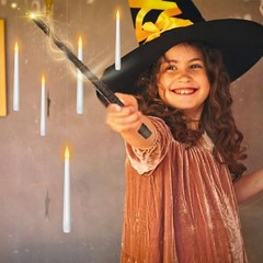 Flameless Floating Candles with Wand，20 Pcs Magic LED Hanging White-20pcs