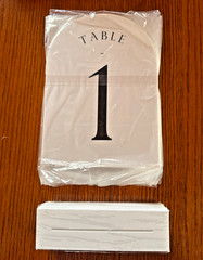 NEW Wedding, Event Table Numbers w/ Stands 1-10, 5×7 Acrylic Display White Arch