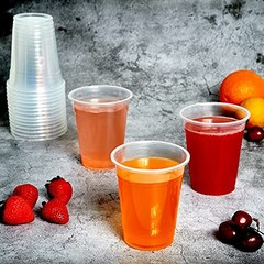 100 Pack 16OZ Clear Plastic Cups, Cold Party Drinking Cups, Clear 16oz