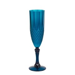 6 NAVY BLUE 8 oz Crystal Plastic Champagne Flute GLASSES Events Decorations
