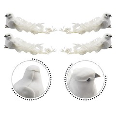 4 Pack of Artificial Doves Foam Doves Peace Doves for Wedding Decorative