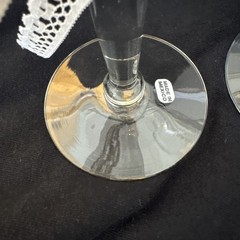 Vintage 80s Wedding Champagne Glasses Bride & Groom Heartline Lace Bows Set