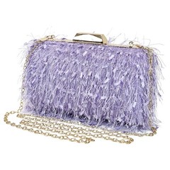 Women Ostrich Feather Tote Bag Fluffy Purse Clutch Feather Shoulder Crossbody…