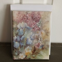Lena Liu Floral Funeral Guest Book Memorial Register Blue Iris 10×8 6Ring Binder
