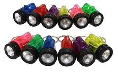 36 Mini Flashlight Keychains Assorted Neon Colors Party Favor Toys (3 dozen)