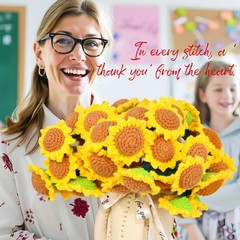 LOKOZ Sunflower Gifts for Women Get Well – Crochet 63×63 Inches,