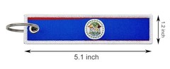 3 Pcs Belize Belizean Country Flag Keychain,Woven label Key Chains for Car