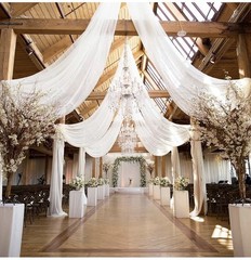 White Wedding Tulle Arch Draping Fabric 160×800 cm – 63” x 315”