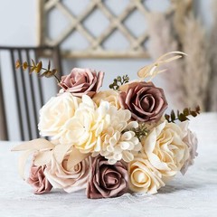 Dusty Rose Flowers -Artificial Flowers Combination for Vintage Wedding Decor-B11