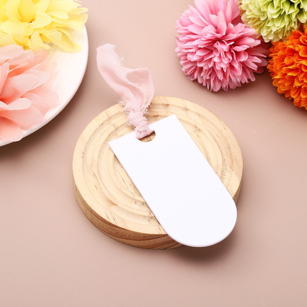 10Pcs 3.54 x 1.77 Inch Arched Acrylic Name Cards, White