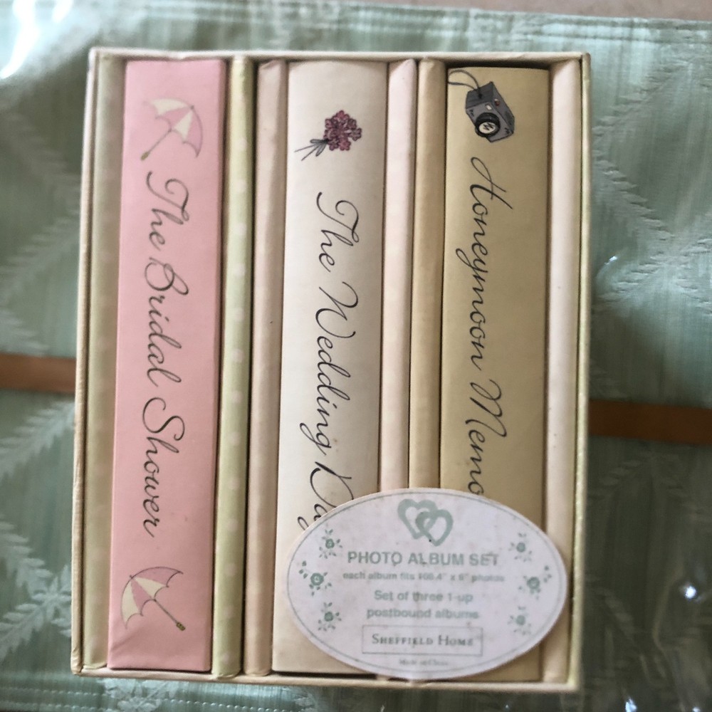 Sheffield Home 3 pc Photo Album Set ~ Bridal Shower/Wedding/Honeymoon NEW SEALED