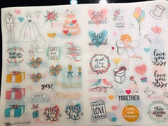 230 Stickers + Colouring Card Stickers Wedding Photo Album Vintage Guest Book