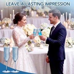 Pcs Blue Plastic Champagne Flutes 5.5oz Unbreakable Wedding 24 Clear Blue
