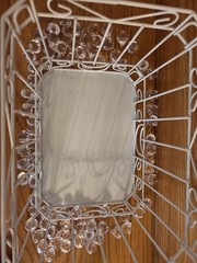 Bird Cage Wedding Card Gift Box White Metal Hinged Top Bow 84 Plastic Scatter…
