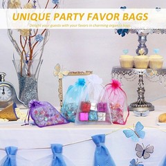 100PCS 4×6 Inch Organza Gift Bags for Jewelry Party Wedding Favor (White)