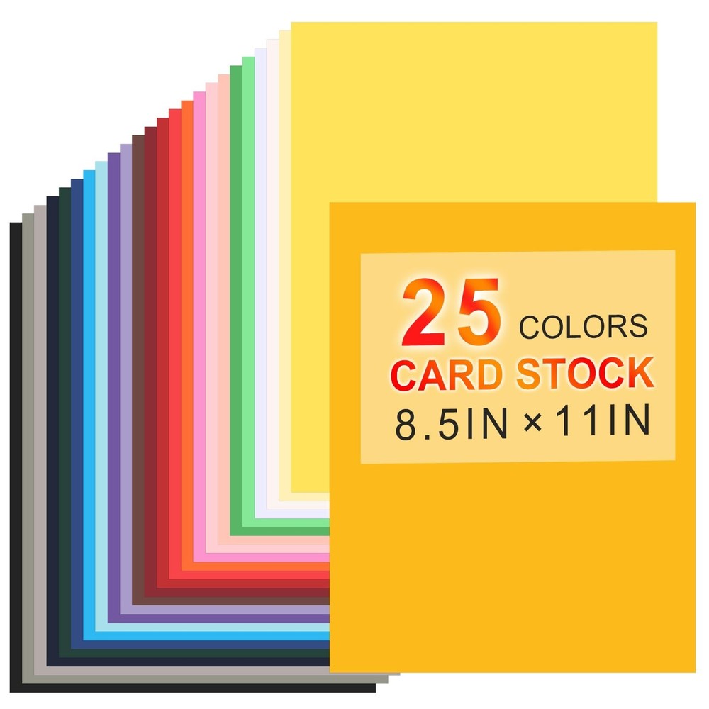 8.5″ X 11″ Colored Cardstock, 25 Colored Construction Paper Card Making Suppl…