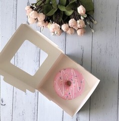 50x Large Donut Cake Window Favor Box Wedding Birthday Party Give Away Gift Box
