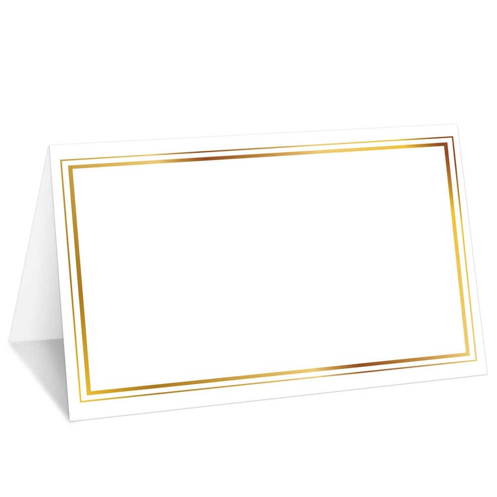 25 PCS Gold Foil Border Place Cards Tent Name Table Setting Food Label 010