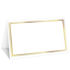 25 PCS Gold Foil Border Place Cards Tent Name Table Setting Food Label 010