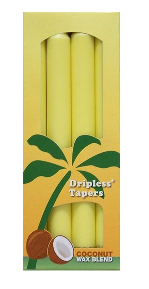 Aloha Bay Palm Tapers Yellow Candle Coconut Scented, 4 Count 4 EA,