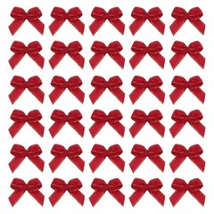 Mini Metallic Gold Edge Ribbon Bow, 22x23mm Bow (Pack of 50, Wine Red)