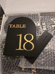 Luxury Double Sided 6×7 Black Acrylic Table Numbers 1-20 with Stands
