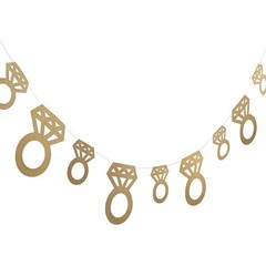 Fun Express – Gold Glitter Diamond Ring Garland for Wedding – Party