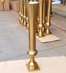 2pc Tall Gold trumpet vase for Wedding centerpiece table Wedding decor stand