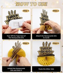 9 Pcs 50th Birthday Decoration for Men Women 50th, 50th-black and Gold