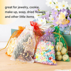 Moon Star Organza Bags 4X6, 50 Pcs Mesh Drawstring Gift Pouches for Wedding
