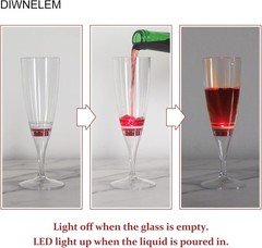 DIWNELEM Plastic 150ml Wine Champagne Flute 6 Count (Pack of 1), 6 Mixed