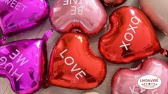 12 Pcs Red Heart Shaped Balloons 18 Inch XOXO | LOVE | 4 Colors Printed Xoxo