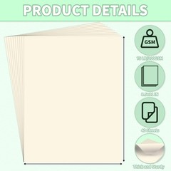 Cream Cardstock 8.5 X 11, 40 Sheets, Construction Paper, 75lb/ 200gsm, Card S…