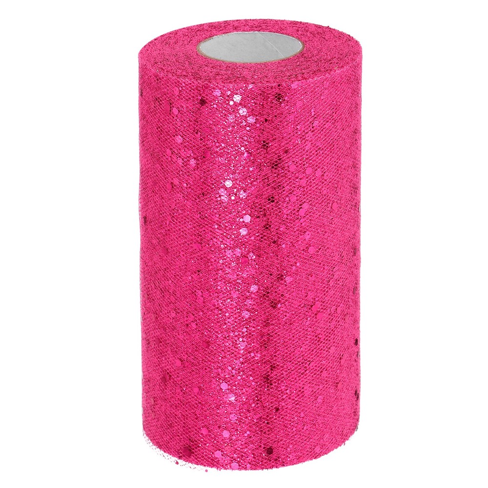 Tulle Fabric Rolls 6″ by 50 Yards Fabric Spool Tulle for DIY, Hot Pink